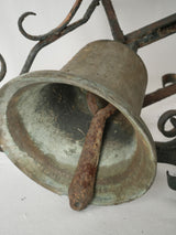 Vintage French wall mount bronze bell