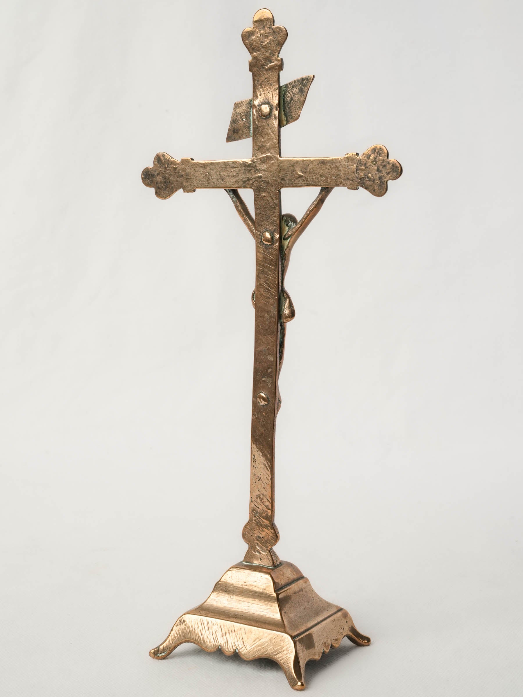 18th-Century Jansenist Brass Standing Crucifix