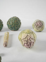 Vibrant barbotine artichoke ornamental pieces