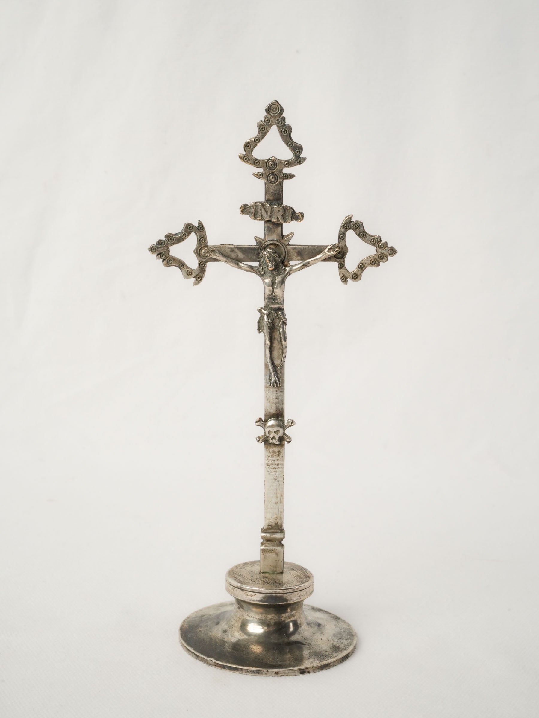 19th-Century French Standing Crucifix - Silver