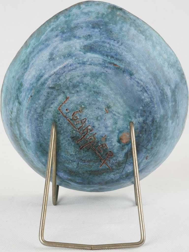 Turquoise ceramic bowl / vide poche 8¼"
