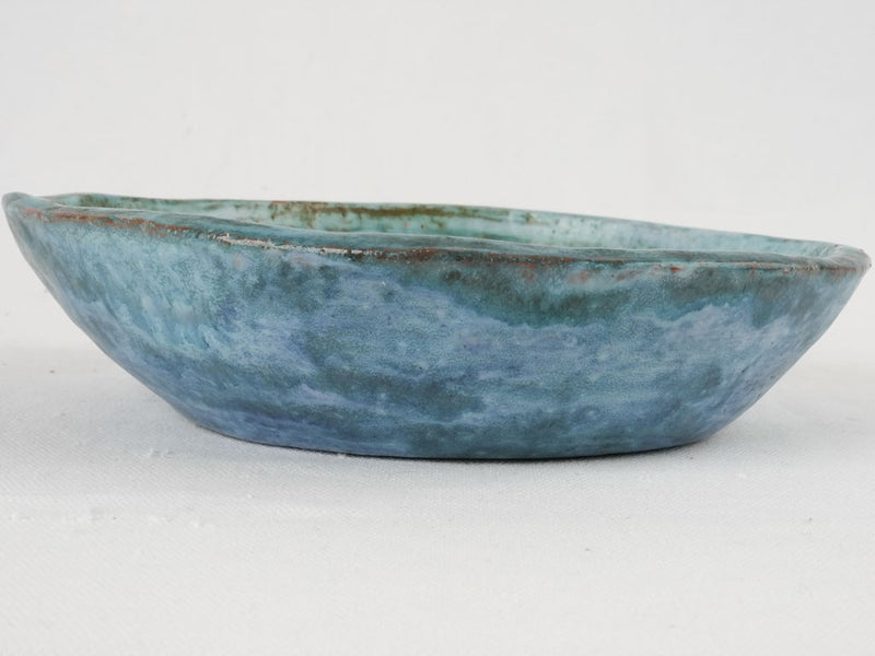 Turquoise ceramic bowl / vide poche 8¼"