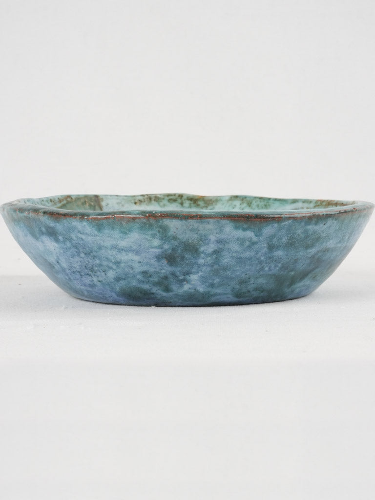 Turquoise ceramic bowl / vide poche 8¼"
