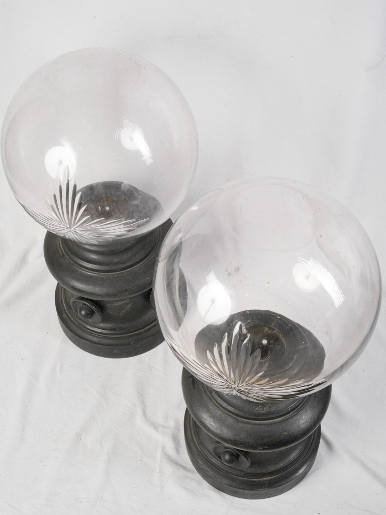 Hand-blown clear glass globes