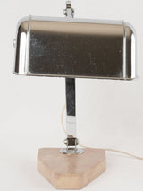 Vintage chrome reading lamp w/ stone base - 1930s