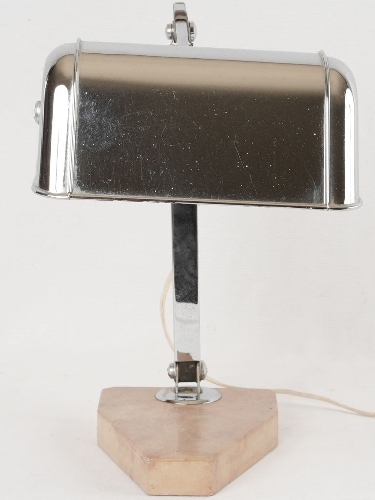 Vintage chrome reading lamp w/ stone base - 1930s