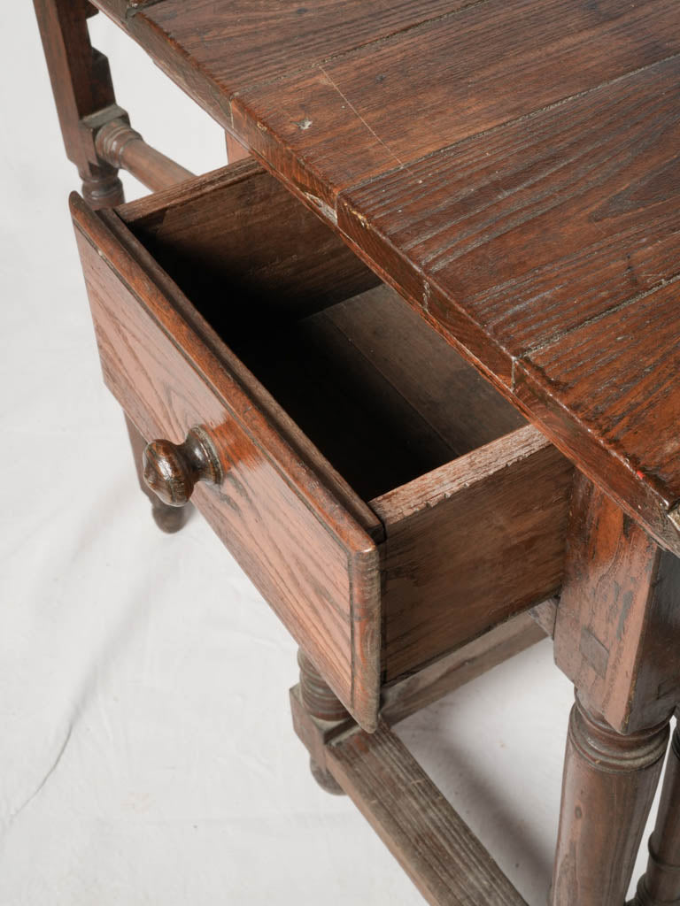 Warm-toned fruitwood top table
