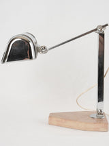 Vintage chrome reading lamp w/ stone base - 1930s