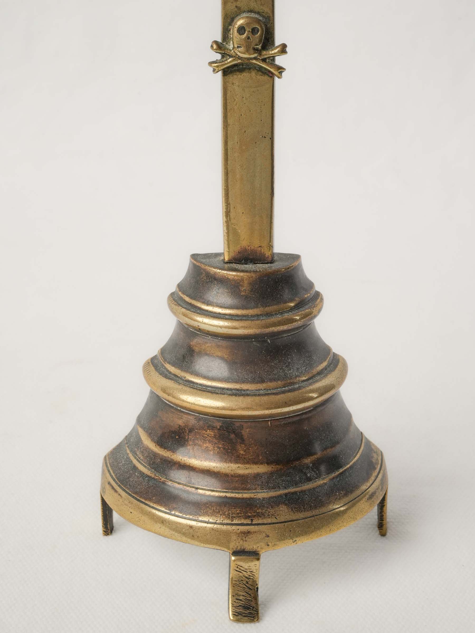 Early 19th-Century French Brass Standing Crucifix