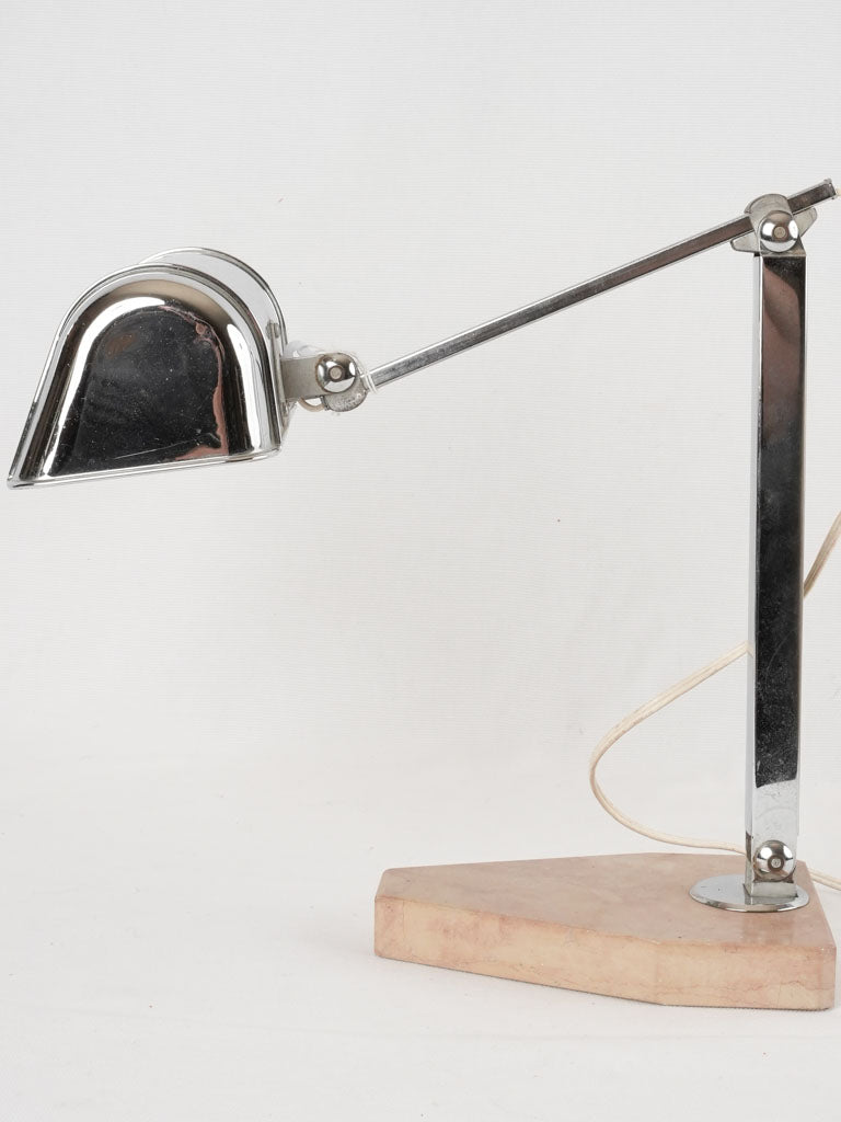 Vintage chrome reading lamp w/ stone base - 1930s