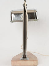 Vintage chrome reading lamp w/ stone base - 1930s