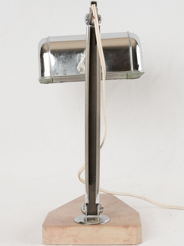 Vintage chrome reading lamp w/ stone base - 1930s