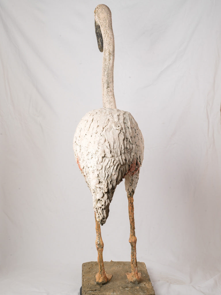 Painted Concrete Flamingo Garden Sculpture