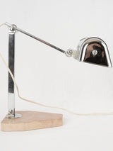 Vintage chrome reading lamp w/ stone base - 1930s