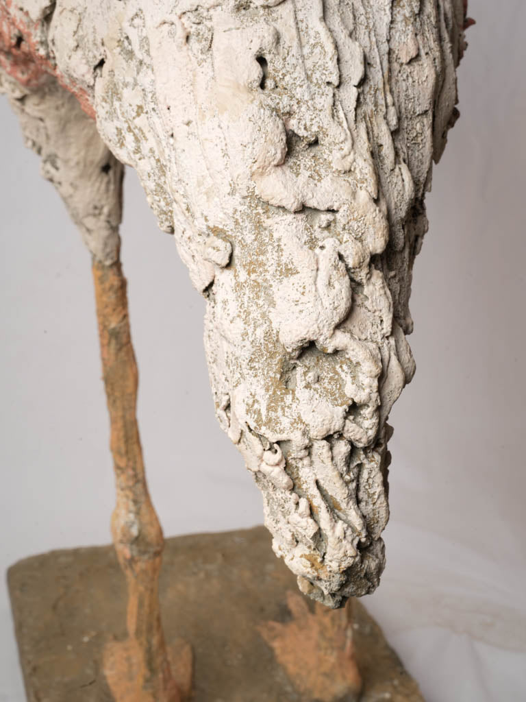 Painted Concrete Flamingo Garden Sculpture