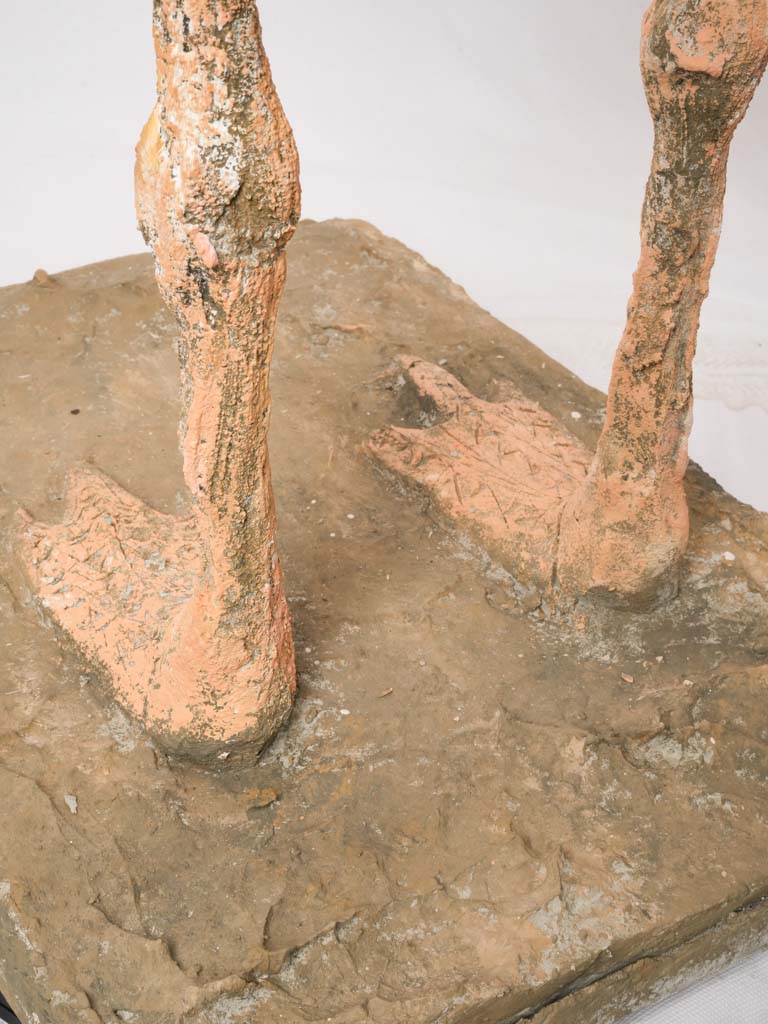 Painted Concrete Flamingo Garden Sculpture