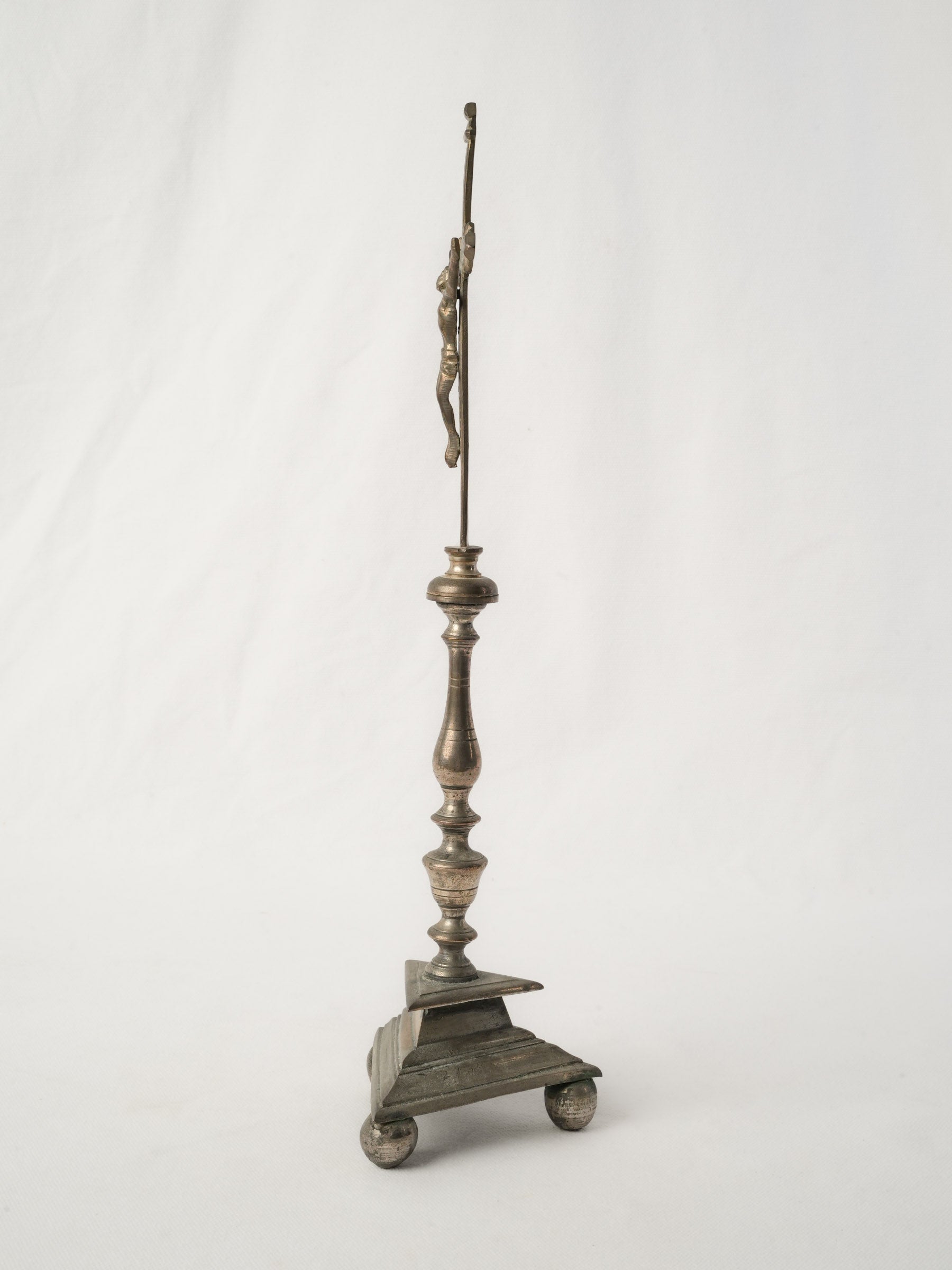 19th-Century French Silver-Plated Standing Crucifix