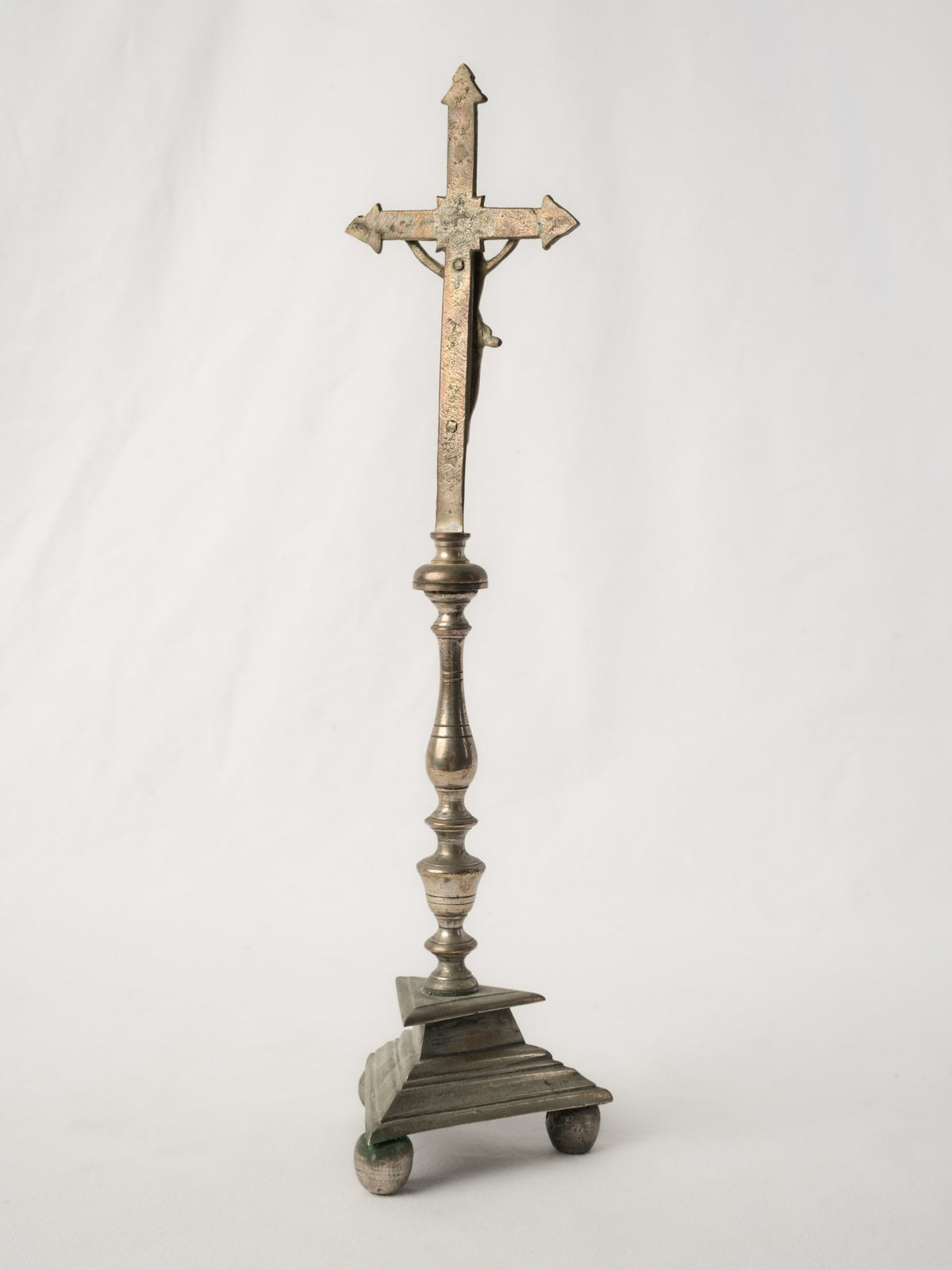 19th-Century French Silver-Plated Standing Crucifix