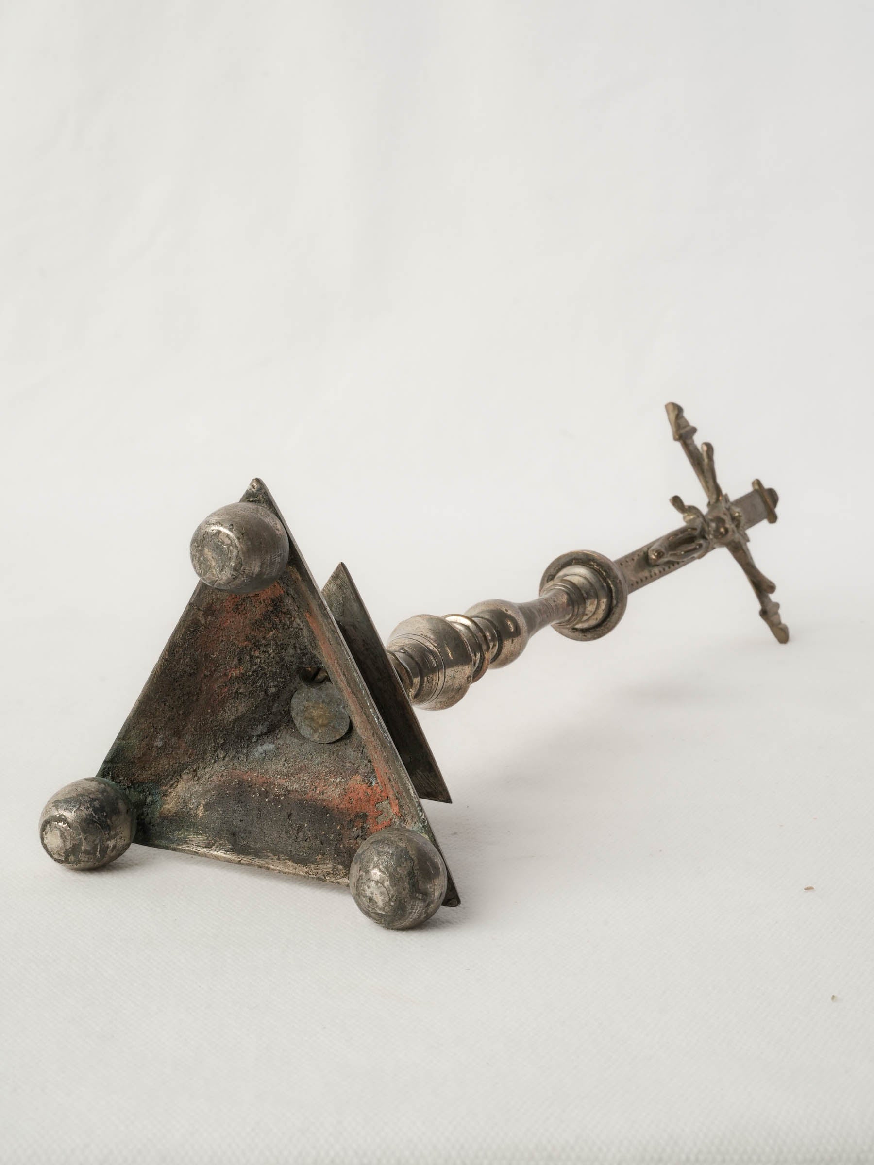 19th-Century French Silver-Plated Standing Crucifix