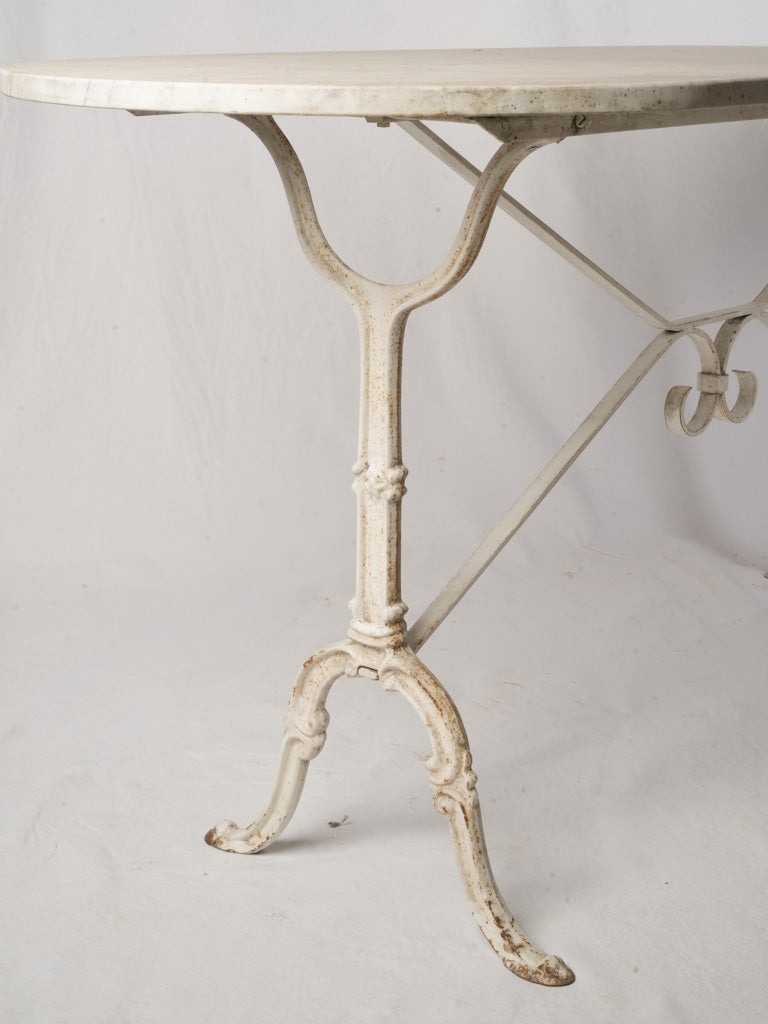 Pale grey-white marble serving table  