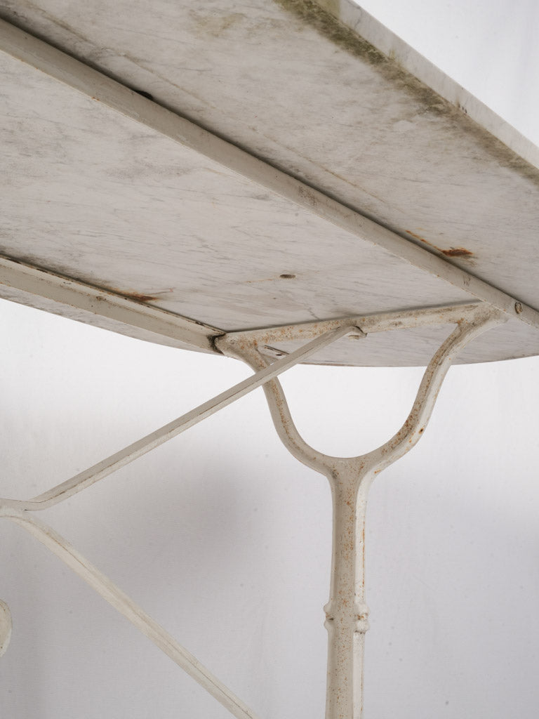 Delicate veining marble-top console  