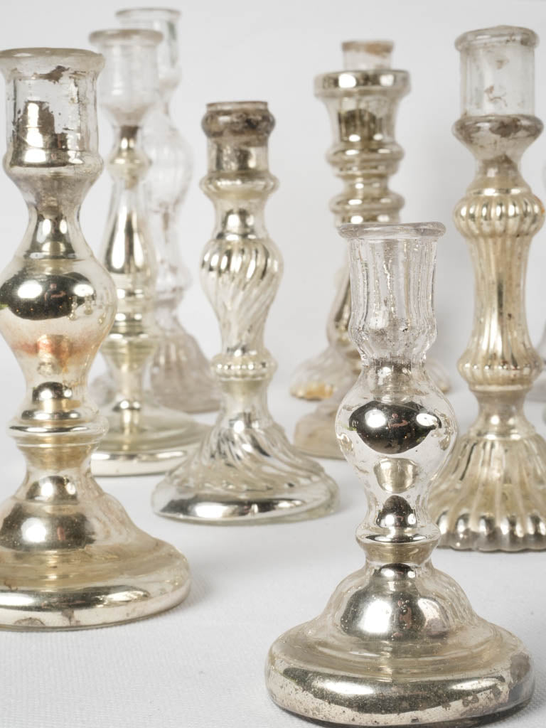 Vintage silvered French candlestick set