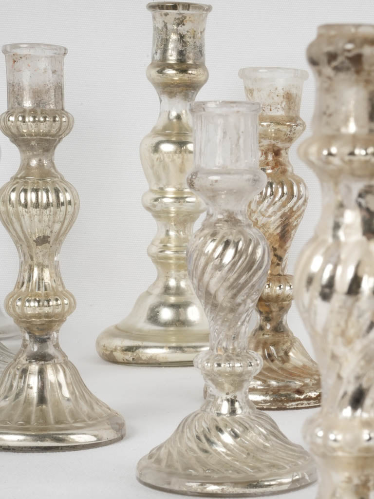 Elegant aged mercury candlestick collection