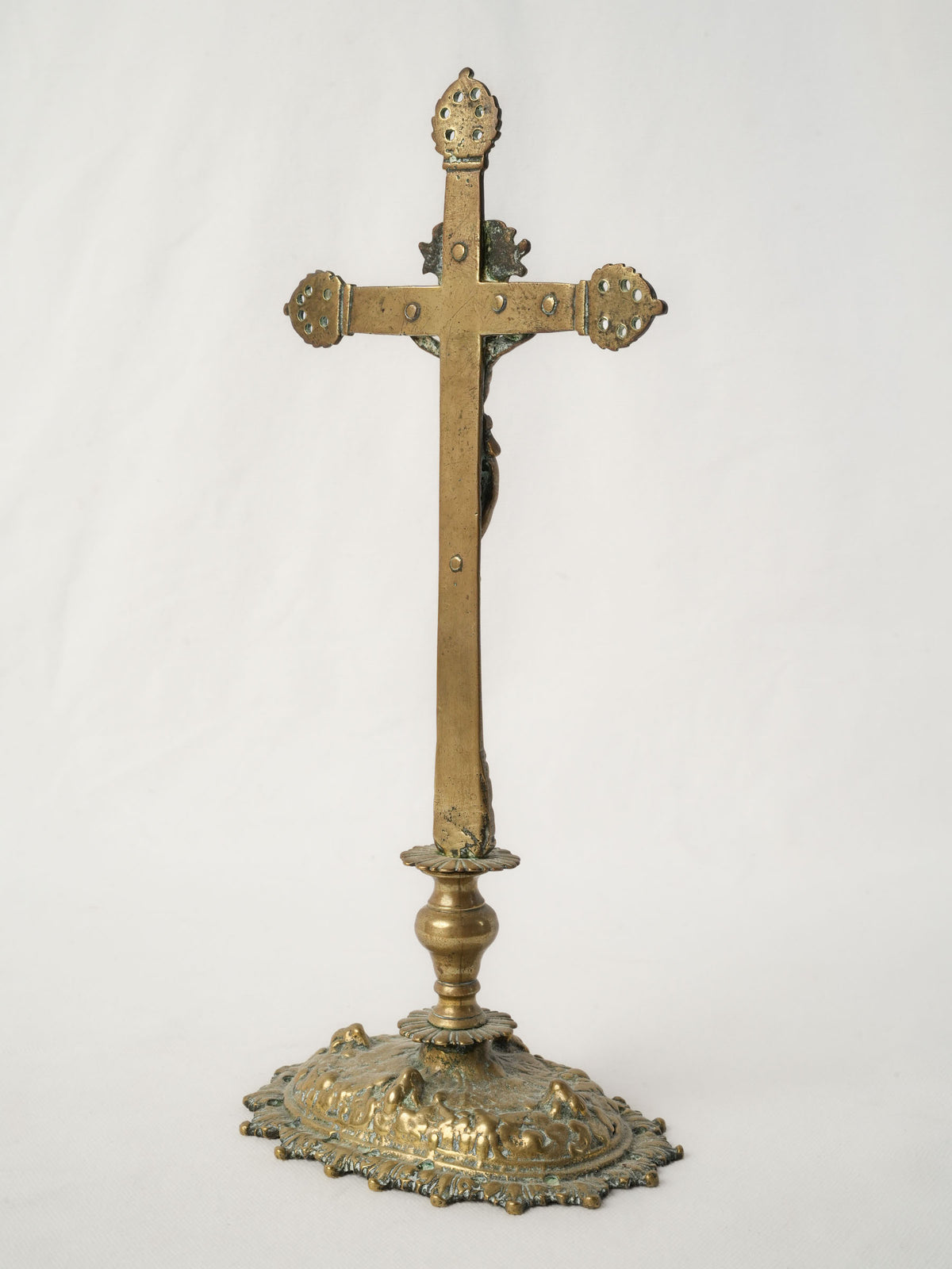 Post-Revolution 19th-Century French Brass Standing Crucifix