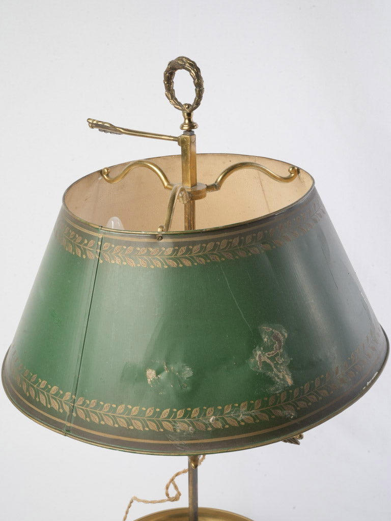 Distinctive green tole lamp  