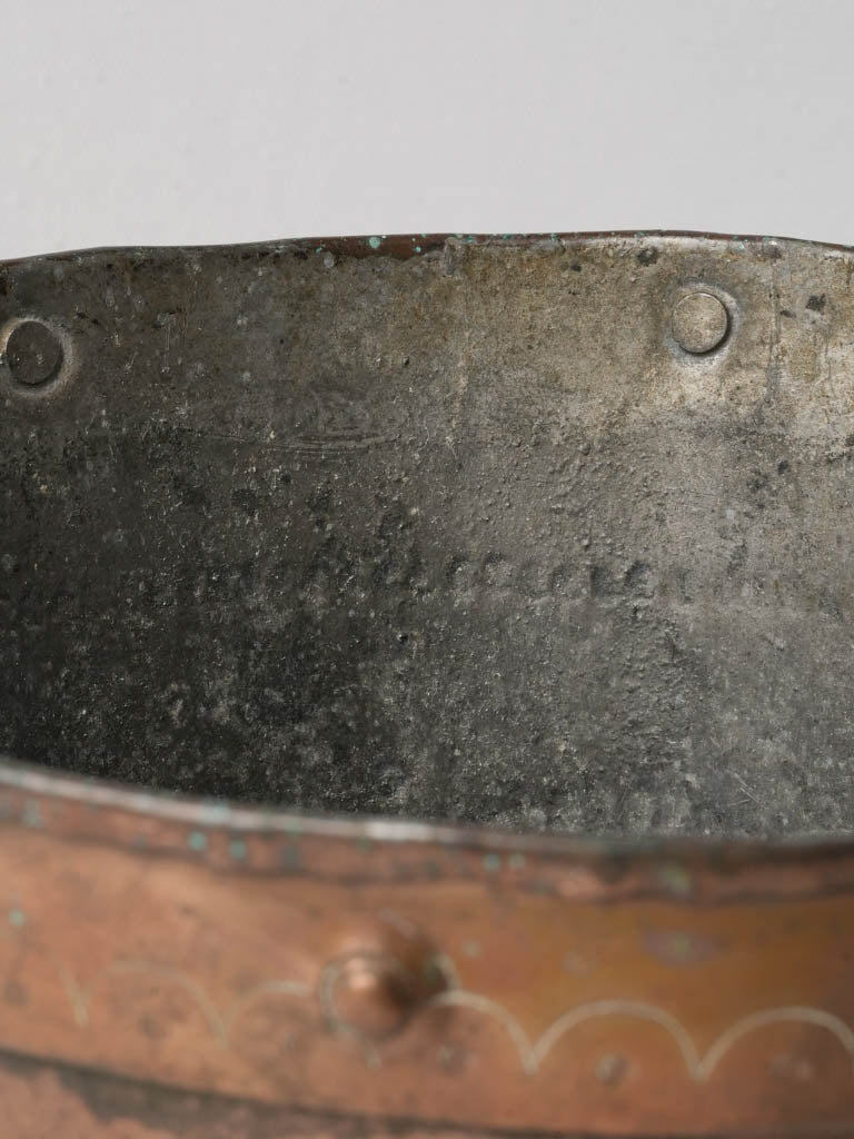 Sturdy-handled copper farmhouse vessel  