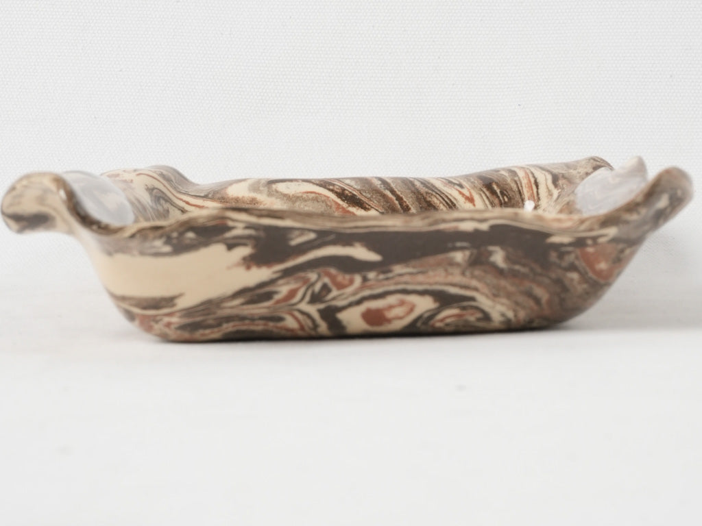 Elegant handmade Luberon marbleized clay platter