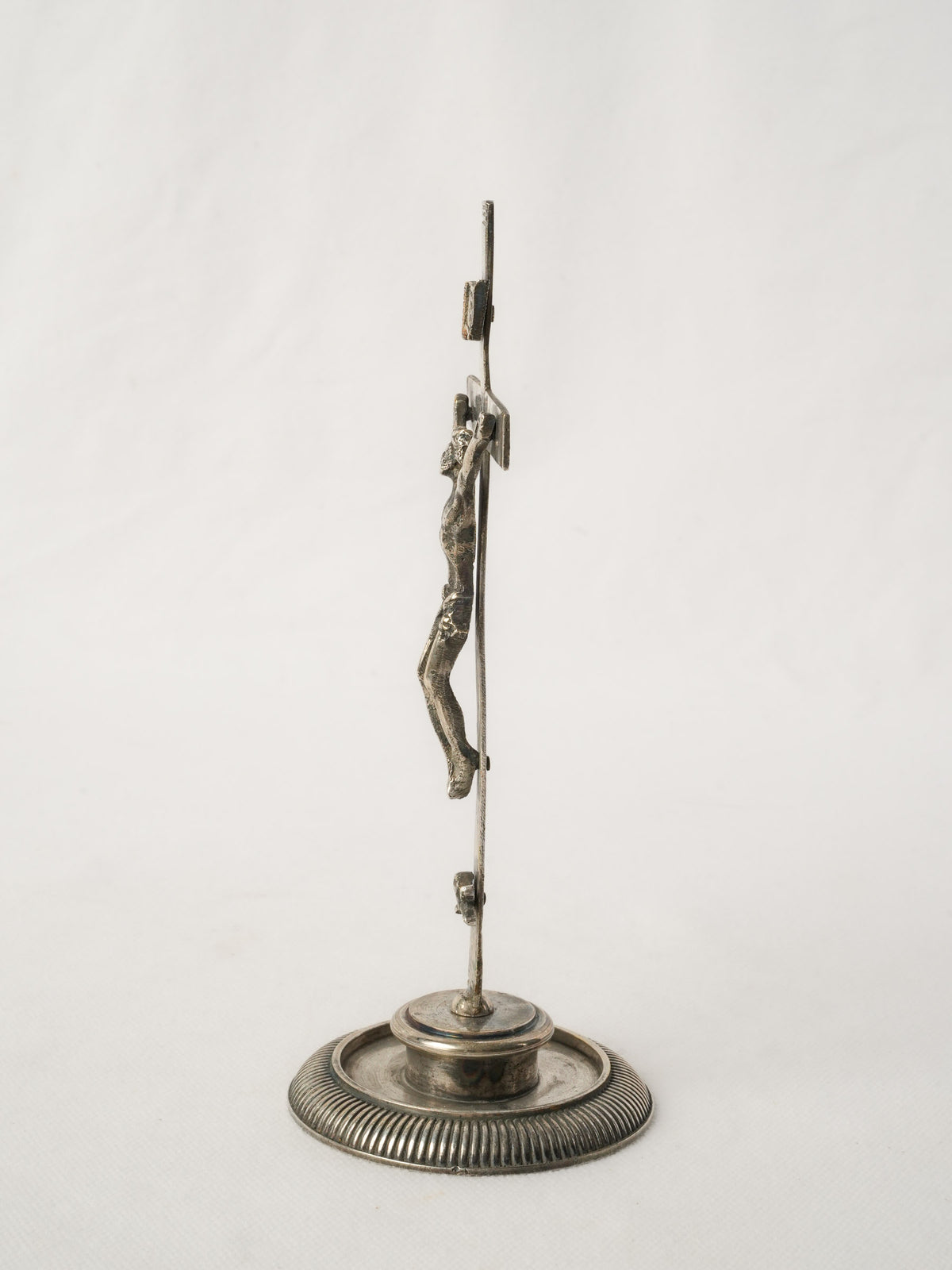 Antique French Standing Crucifix - Silver INRI
