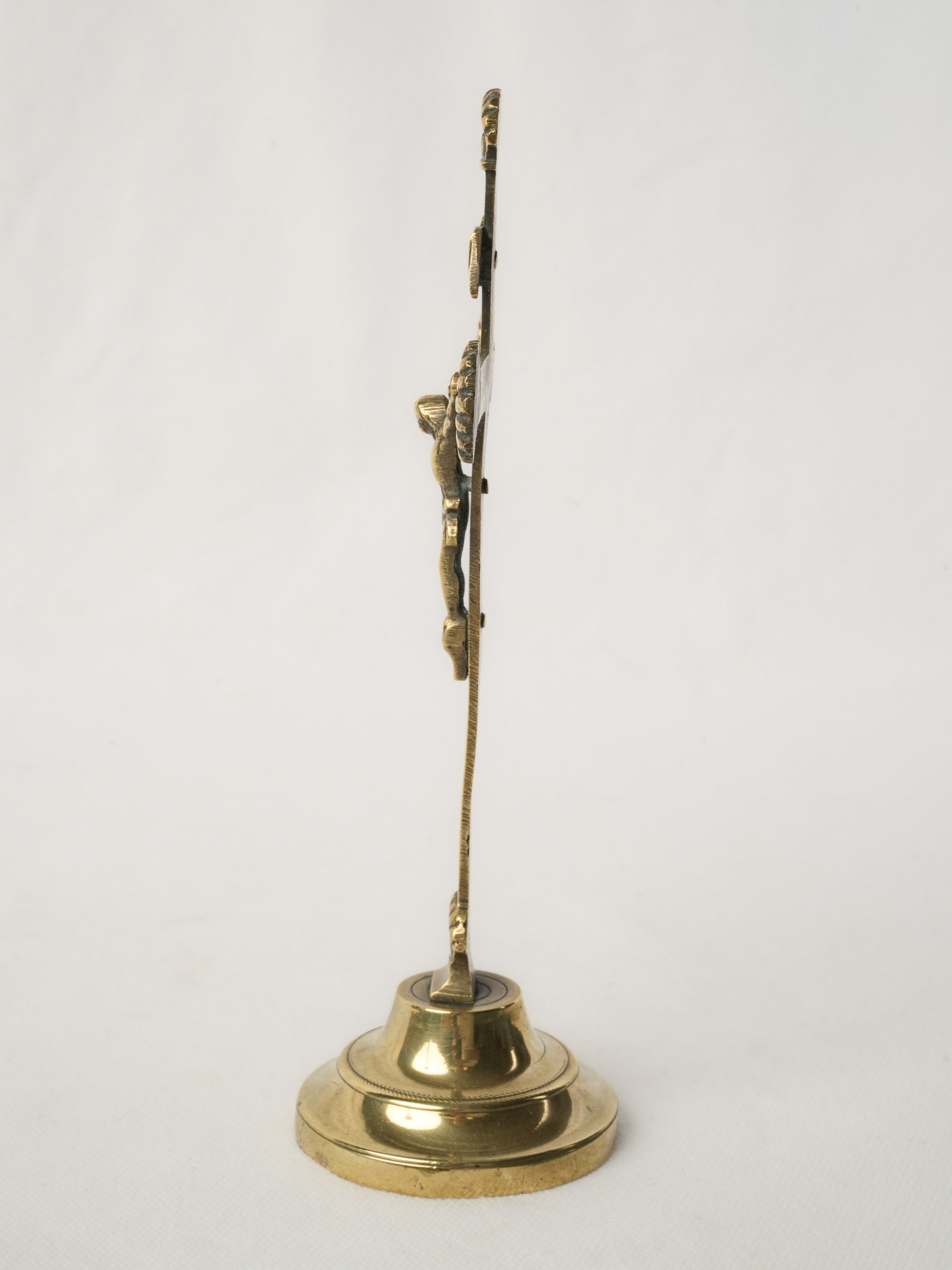 Post-Revolution 19th-Century French Brass Standing Crucifix