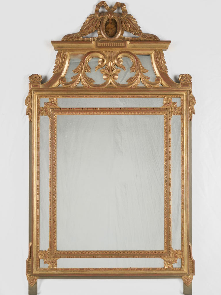 Ornate Giltwood Louis XVI Pediment Mirror