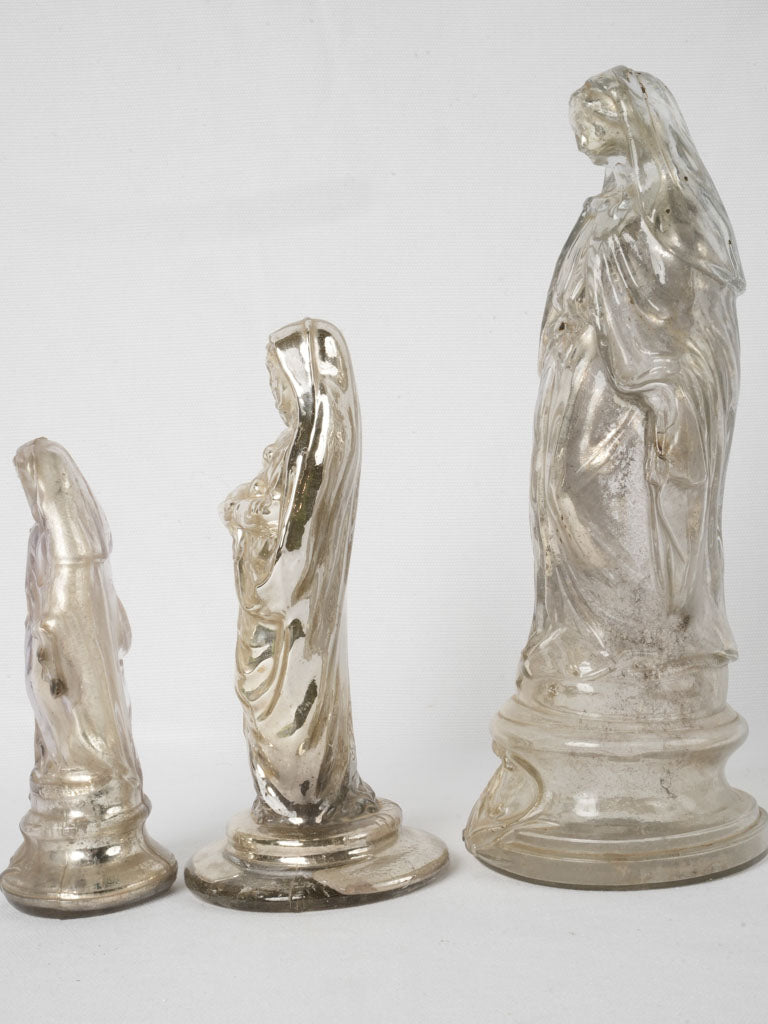 Classic silver-finished religious statuette