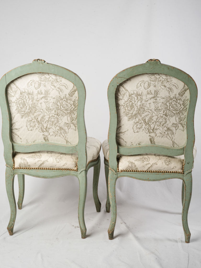 Carved foliate French country chairs  