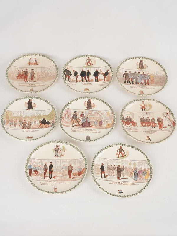 Antique satirical parlantes collector's plates
