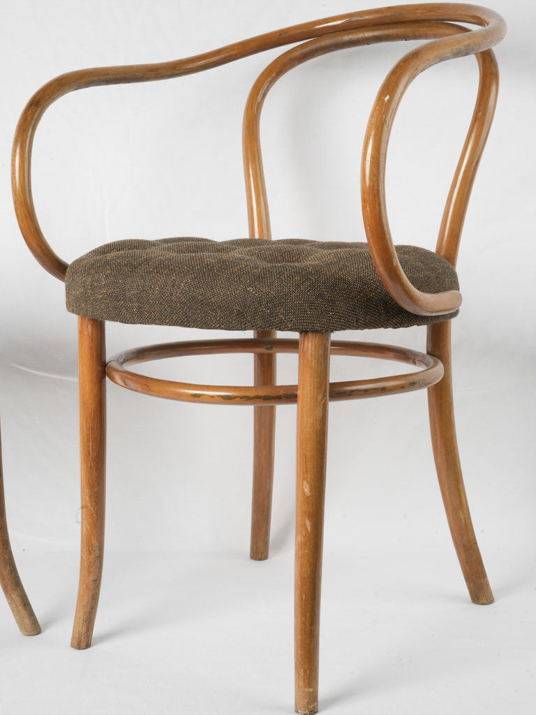 Mid-century beechwood stool trio