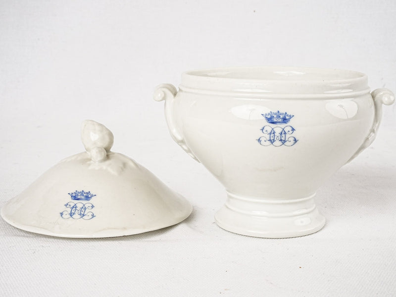 Miniature tureen w/ monogram 6¾"