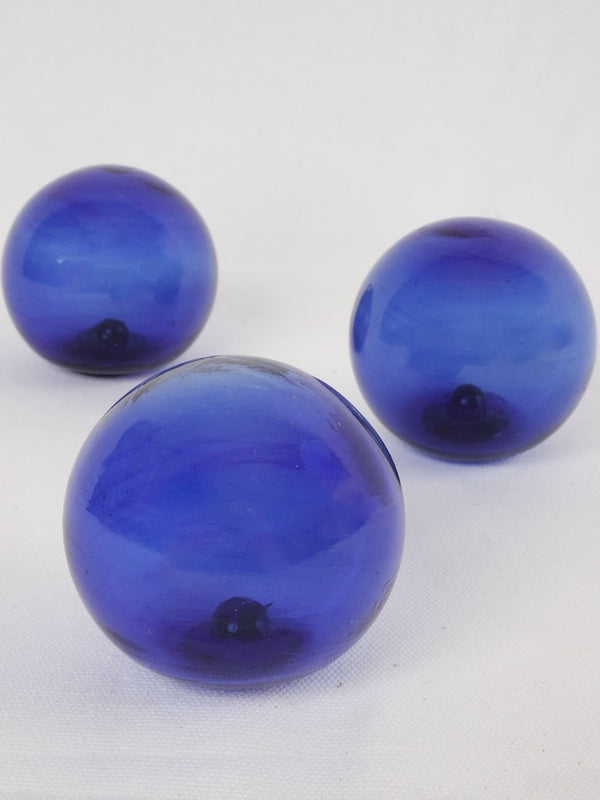 Antique blue decorative glass balls