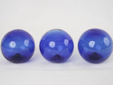 3 antique blue blown glass balls 3¼"