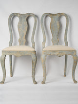 Chic grey-beige painted antique chairs