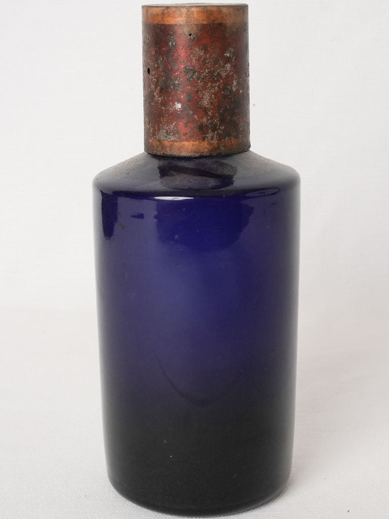 Dark blue apothecary glass jar 8¼"