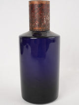 Dark blue apothecary glass jar 8¼"