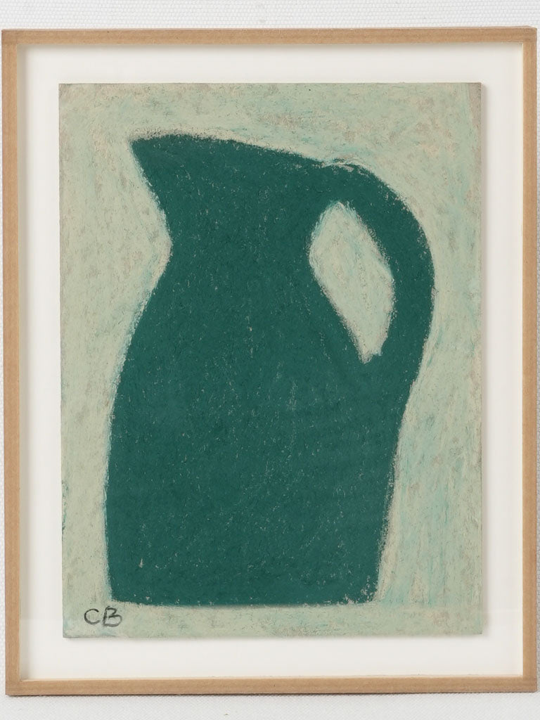 Small contemporary still life - green pitchers 9¾