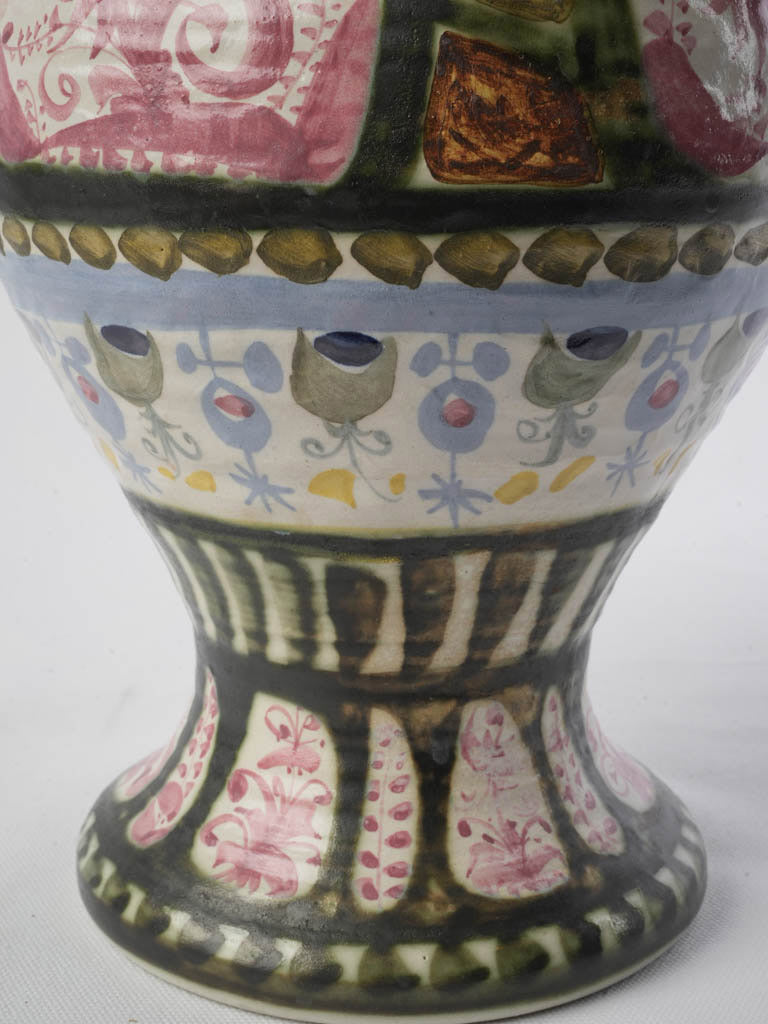 Large 1960s Keraluc Quimper Hand-Painted Ceramic Jug by André L’Helguen - 14¼"