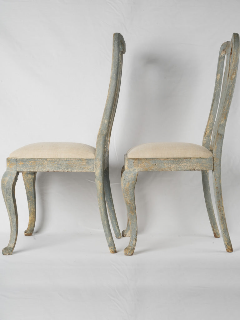 Classic cabriole-legged Swedish chairs