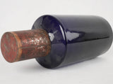 Dark blue apothecary glass jar 8¼"