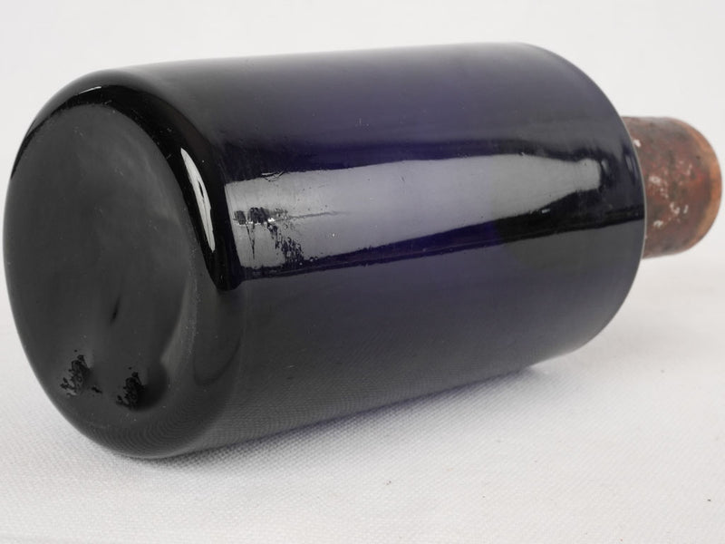 Dark blue apothecary glass jar 8¼"