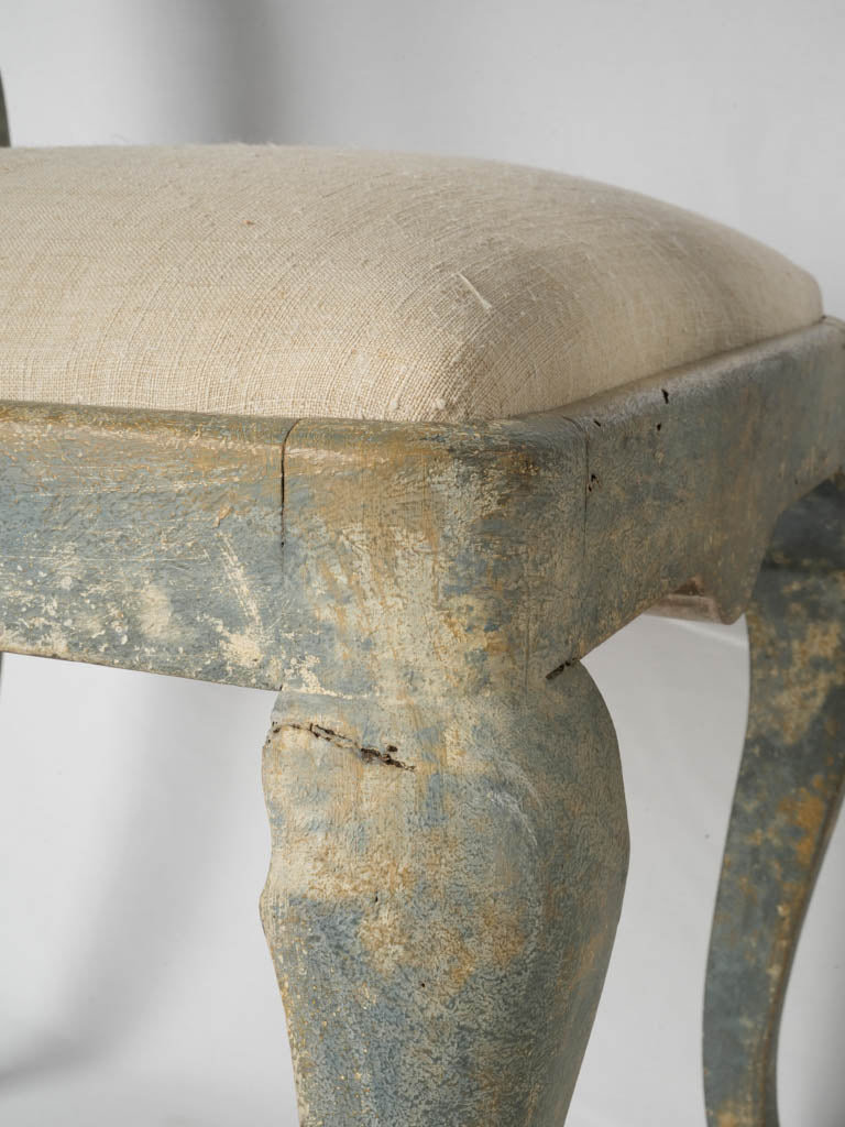 Charming grey-beige upholstered antique chairs